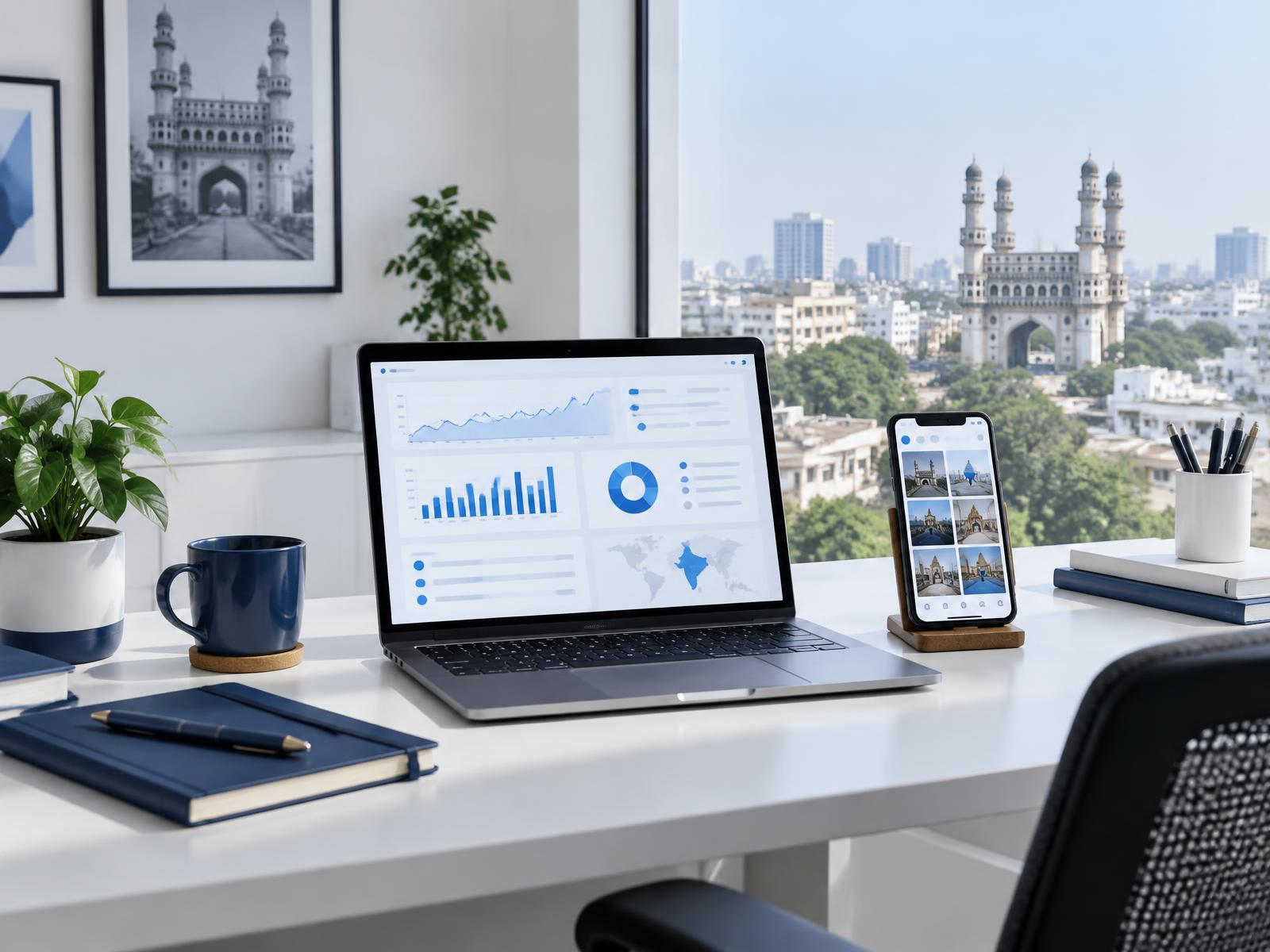 Digital campaign dashboard in a Hyderabad workspace
